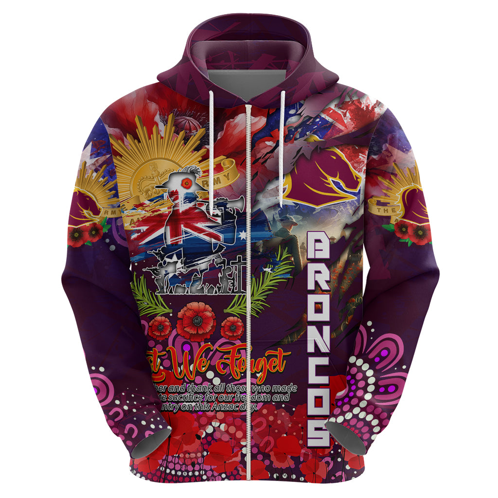 Personalised Australia Rugby Broncos ANZAC Hoodie Brisbane Scratch Style