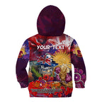 Personalised Australia Rugby Broncos ANZAC Kid Hoodie Brisbane Scratch Style