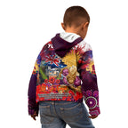 Personalised Australia Rugby Broncos ANZAC Kid Hoodie Brisbane Scratch Style