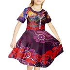 Personalised Australia Rugby Broncos ANZAC Kid Short Sleeve Dress Brisbane Scratch Style