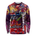 Personalised Australia Rugby Broncos ANZAC Long Sleeve Shirt Brisbane Scratch Style