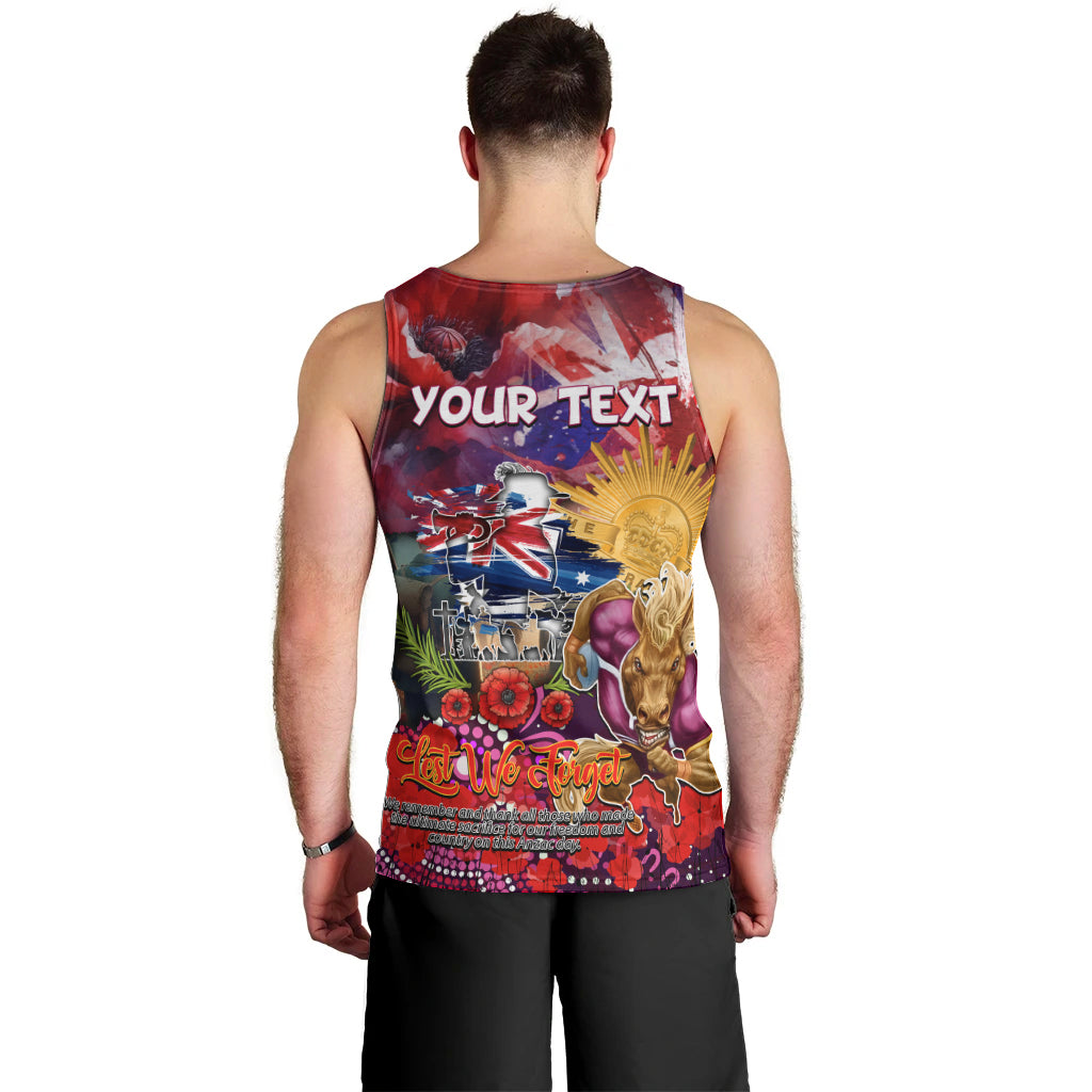 Personalised Australia Rugby Broncos ANZAC Men Tank Top Brisbane Scratch Style