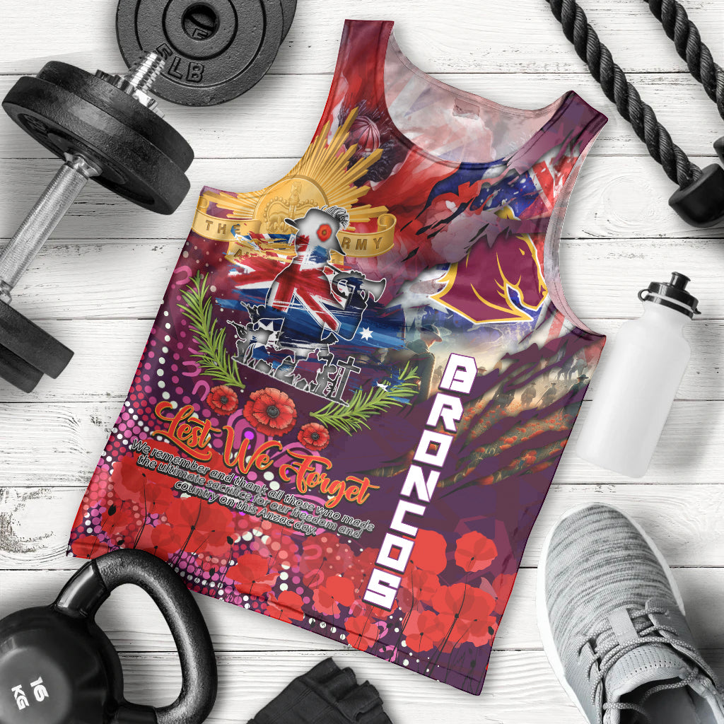 Personalised Australia Rugby Broncos ANZAC Men Tank Top Brisbane Scratch Style