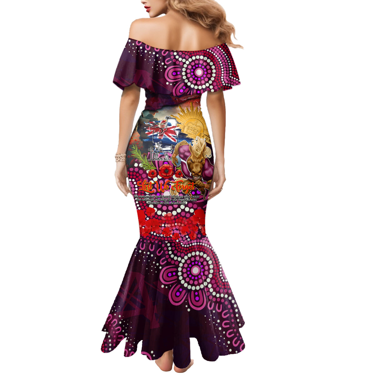 Personalised Australia Rugby Broncos ANZAC Mermaid Dress Brisbane Scratch Style
