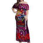Personalised Australia Rugby Broncos ANZAC Off Shoulder Maxi Dress Brisbane Scratch Style