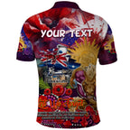 Personalised Australia Rugby Broncos ANZAC Polo Shirt Brisbane Scratch Style