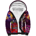 Personalised Australia Rugby Broncos ANZAC Sherpa Hoodie Brisbane Scratch Style