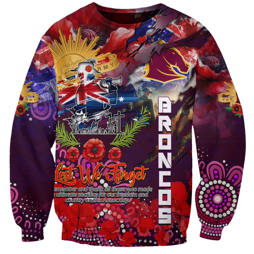 Personalised Australia Rugby Broncos ANZAC Sweatshirt Brisbane Scratch Style