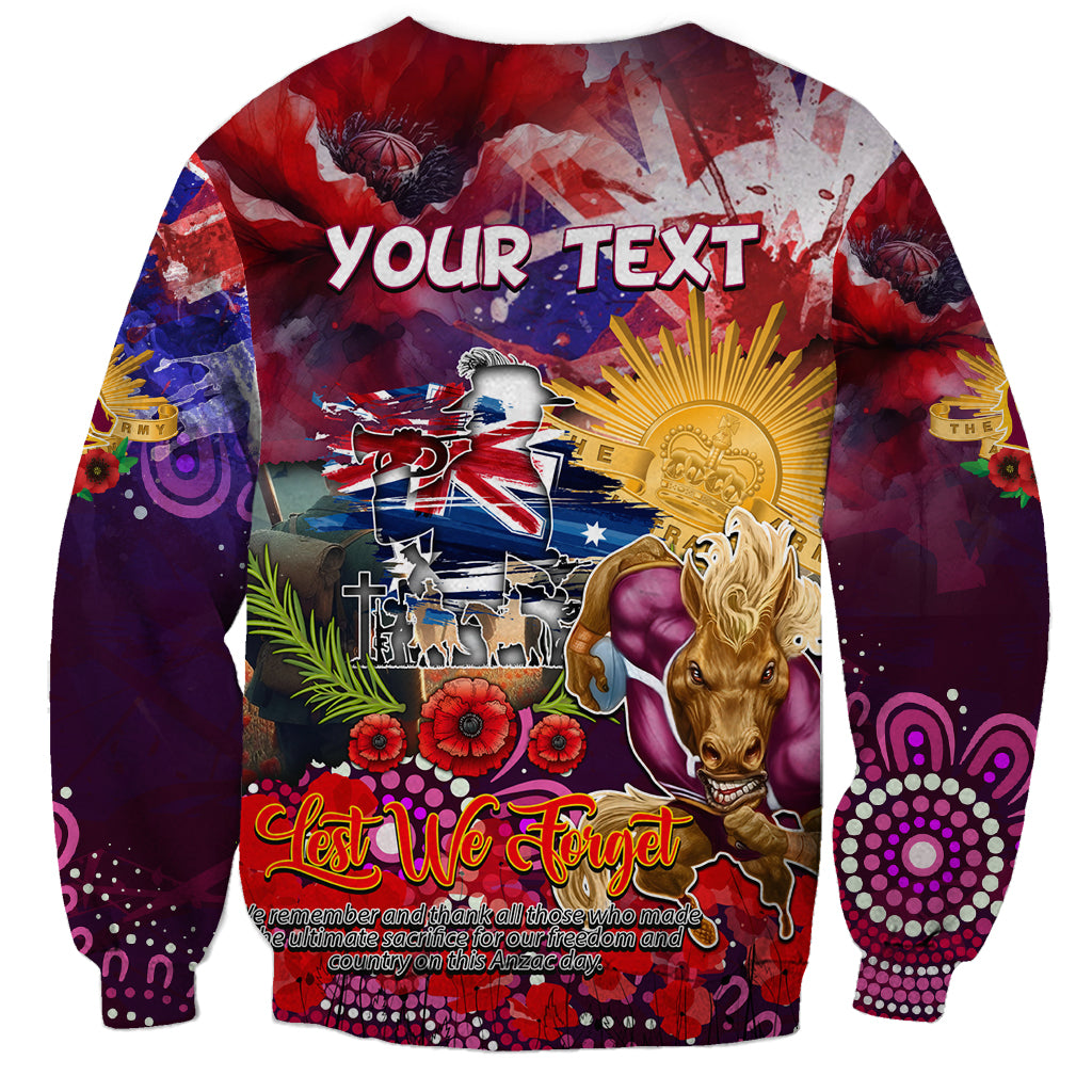 Personalised Australia Rugby Broncos ANZAC Sweatshirt Brisbane Scratch Style