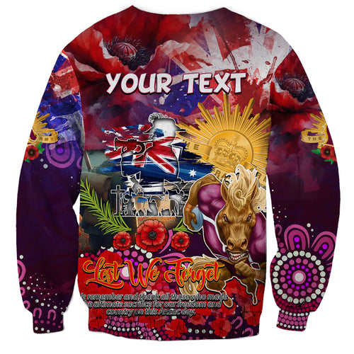 Personalised Australia Rugby Broncos ANZAC Sweatshirt Brisbane Scratch Style