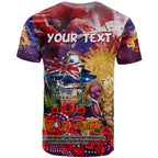 Personalised Australia Rugby Broncos ANZAC T Shirt Brisbane Scratch Style