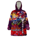 Personalised Australia Rugby Broncos ANZAC Wearable Blanket Hoodie Brisbane Scratch Style