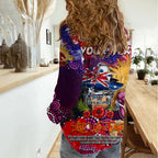 Personalised Australia Rugby Broncos ANZAC Women Casual Shirt Brisbane Scratch Style