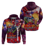 Personalised Australia Rugby Broncos ANZAC Zip Hoodie Brisbane Scratch Style