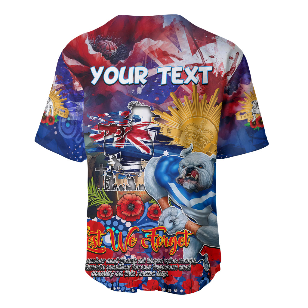 Personalised Australia Rugby Bulldogs ANZAC Baseball Jersey Canterbury-Bankstown Scratch Style