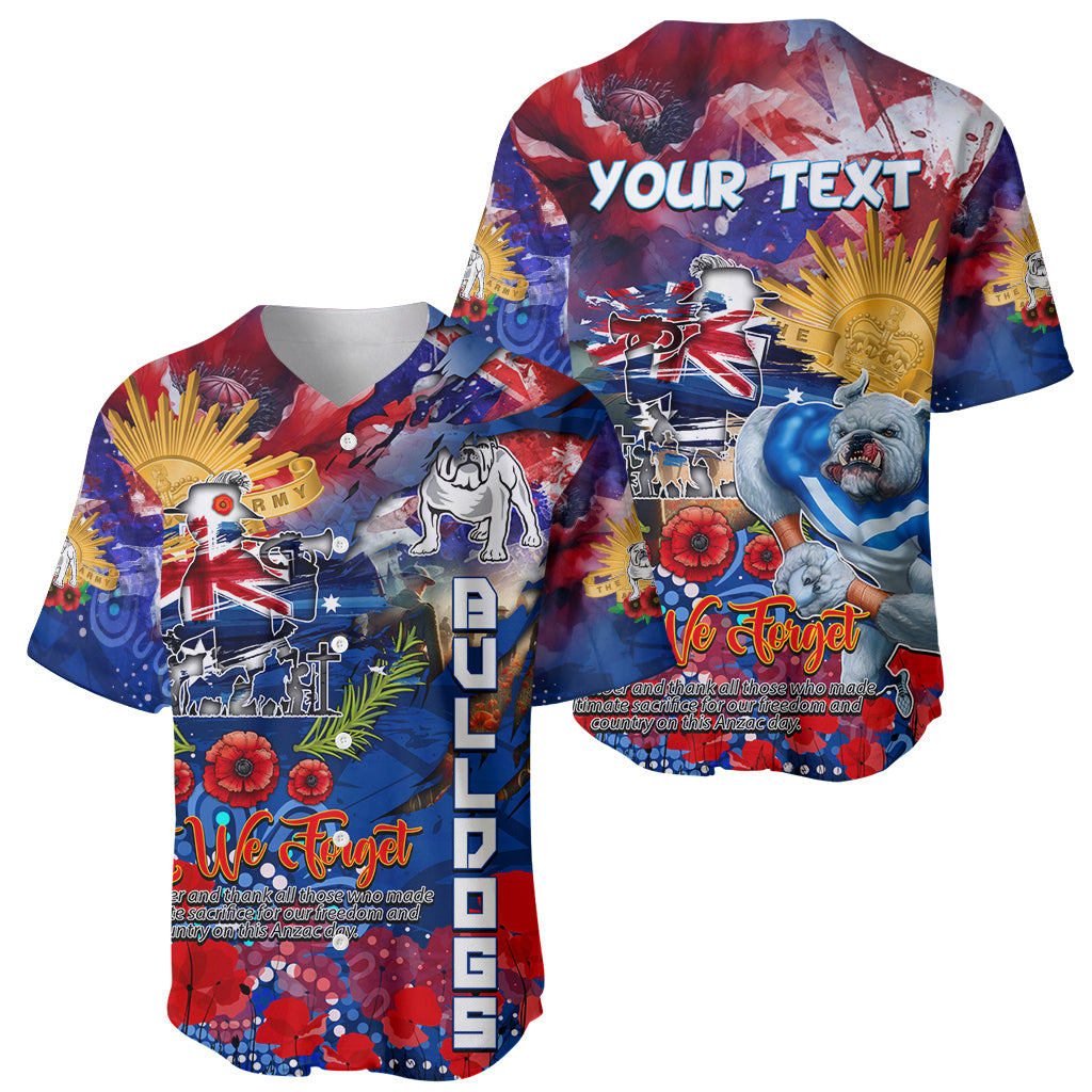 Personalised Australia Rugby Bulldogs ANZAC Baseball Jersey Canterbury-Bankstown Scratch Style