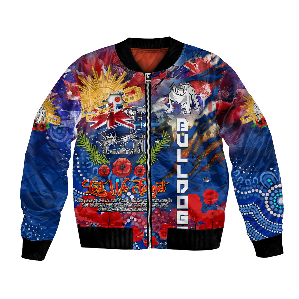 Personalised Australia Rugby Bulldogs ANZAC Bomber Jacket Canterbury-Bankstown Scratch Style