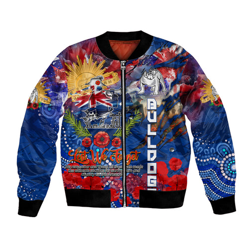 Personalised Australia Rugby Bulldogs ANZAC Bomber Jacket Canterbury-Bankstown Scratch Style