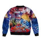 Personalised Australia Rugby Bulldogs ANZAC Bomber Jacket Canterbury-Bankstown Scratch Style