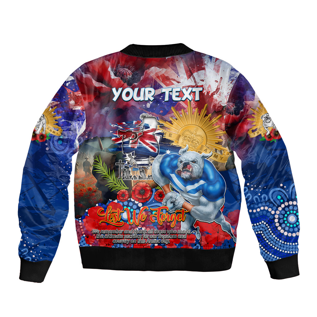Personalised Australia Rugby Bulldogs ANZAC Bomber Jacket Canterbury-Bankstown Scratch Style