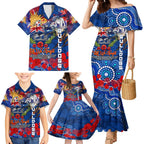 Personalised Australia Rugby Bulldogs ANZAC Family Matching Mermaid Dress and Hawaiian Shirt Canterbury-Bankstown Scratch Style