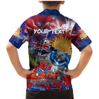 Personalised Australia Rugby Bulldogs ANZAC Family Matching Mermaid Dress and Hawaiian Shirt Canterbury-Bankstown Scratch Style