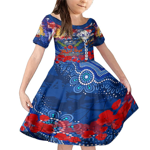 Personalised Australia Rugby Bulldogs ANZAC Family Matching Mermaid Dress and Hawaiian Shirt Canterbury-Bankstown Scratch Style