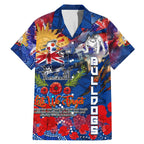 Personalised Australia Rugby Bulldogs ANZAC Family Matching Mermaid Dress and Hawaiian Shirt Canterbury-Bankstown Scratch Style