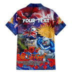 Personalised Australia Rugby Bulldogs ANZAC Family Matching Mermaid Dress and Hawaiian Shirt Canterbury-Bankstown Scratch Style