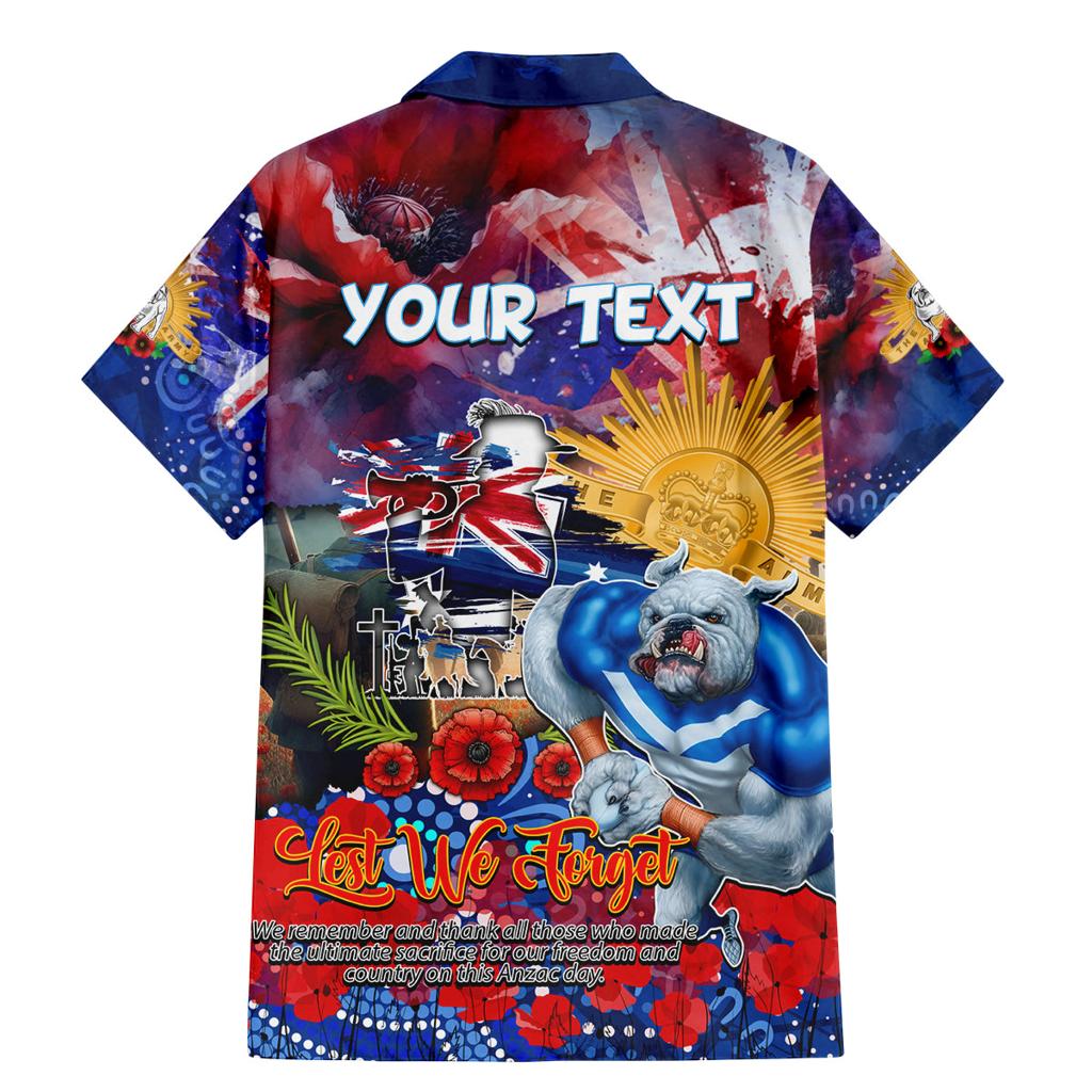 Personalised Australia Rugby Bulldogs ANZAC Family Matching Mermaid Dress and Hawaiian Shirt Canterbury-Bankstown Scratch Style