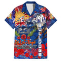 Personalised Australia Rugby Bulldogs ANZAC Family Matching Off Shoulder Short Dress and Hawaiian Shirt Canterbury-Bankstown Scratch Style