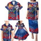 Personalised Australia Rugby Bulldogs ANZAC Family Matching Puletasi and Hawaiian Shirt Canterbury-Bankstown Scratch Style