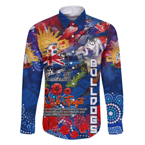 Personalised Australia Rugby Bulldogs ANZAC Family Matching Summer Maxi Dress and Hawaiian Shirt Canterbury-Bankstown Scratch Style