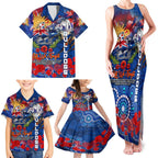 Personalised Australia Rugby Bulldogs ANZAC Family Matching Tank Maxi Dress and Hawaiian Shirt Canterbury-Bankstown Scratch Style