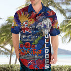 Personalised Australia Rugby Bulldogs ANZAC Hawaiian Shirt Canterbury-Bankstown Scratch Style
