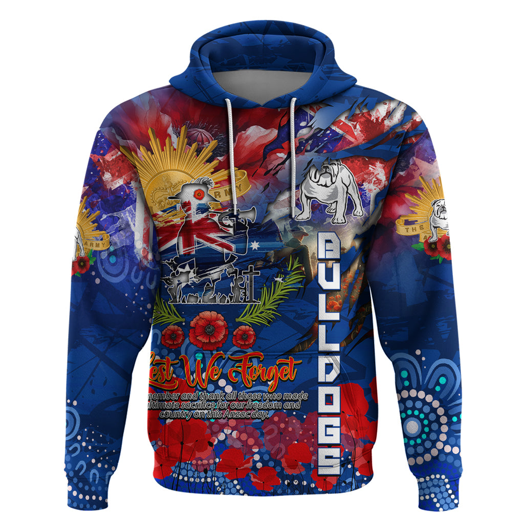 Personalised Australia Rugby Bulldogs ANZAC Hoodie Canterbury-Bankstown Scratch Style