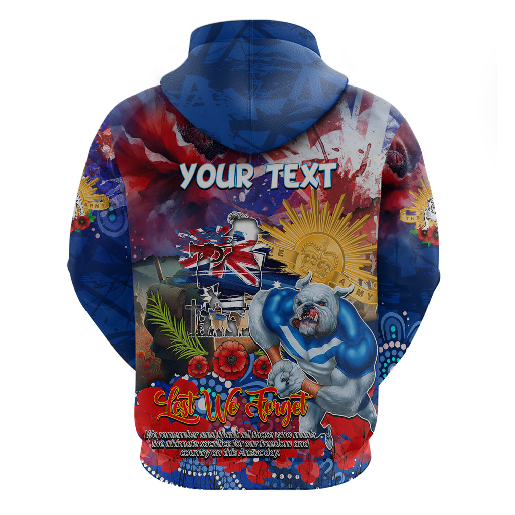Personalised Australia Rugby Bulldogs ANZAC Hoodie Canterbury-Bankstown Scratch Style