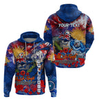 Personalised Australia Rugby Bulldogs ANZAC Hoodie Canterbury-Bankstown Scratch Style
