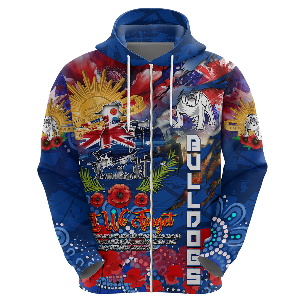 Personalised Australia Rugby Bulldogs ANZAC Hoodie Canterbury-Bankstown Scratch Style