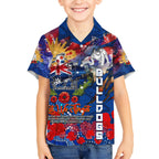 Personalised Australia Rugby Bulldogs ANZAC Kid Hawaiian Shirt Canterbury-Bankstown Scratch Style