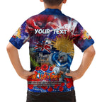 Personalised Australia Rugby Bulldogs ANZAC Kid Hawaiian Shirt Canterbury-Bankstown Scratch Style