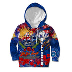 Personalised Australia Rugby Bulldogs ANZAC Kid Hoodie Canterbury-Bankstown Scratch Style