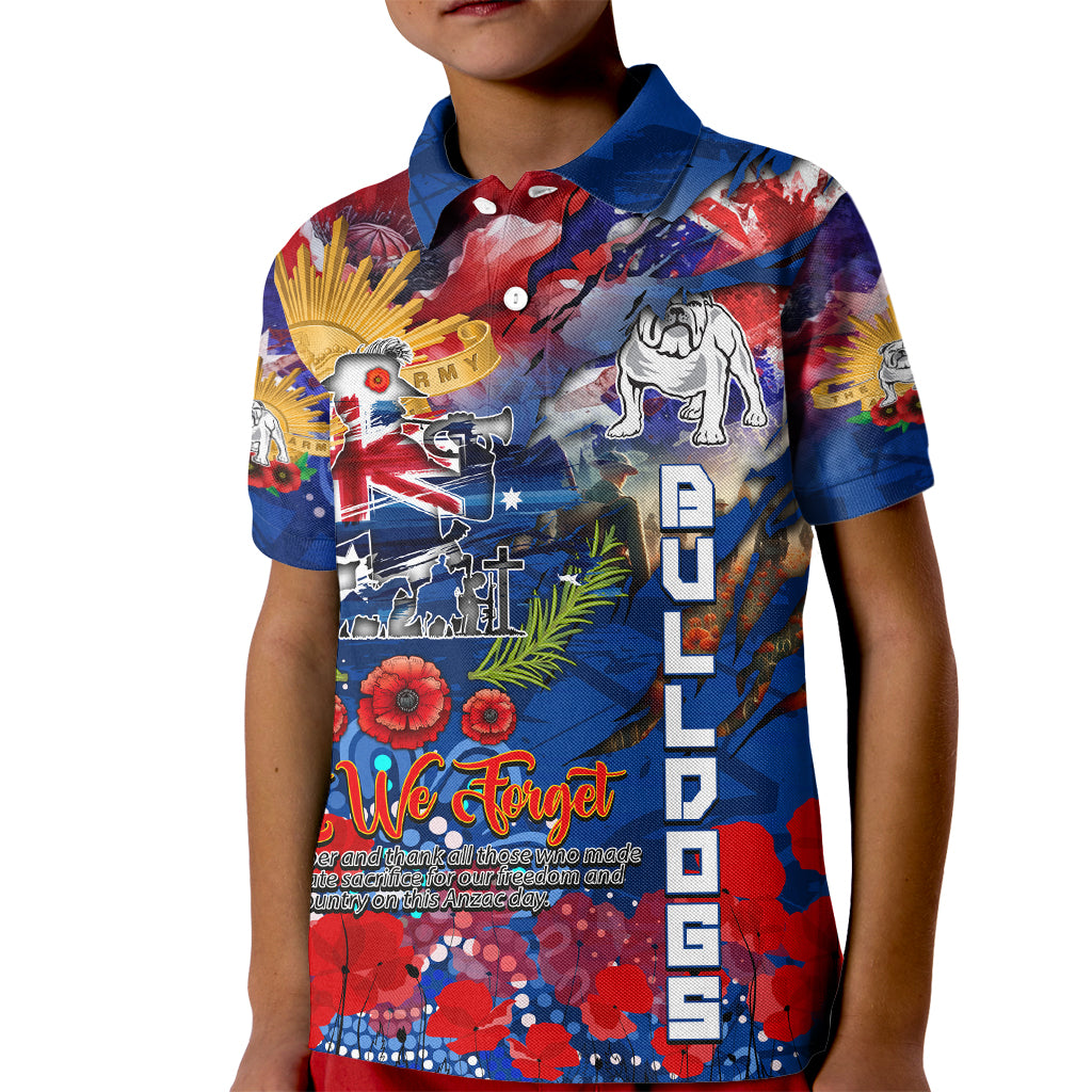 Personalised Australia Rugby Bulldogs ANZAC Kid Polo Shirt Canterbury-Bankstown Scratch Style
