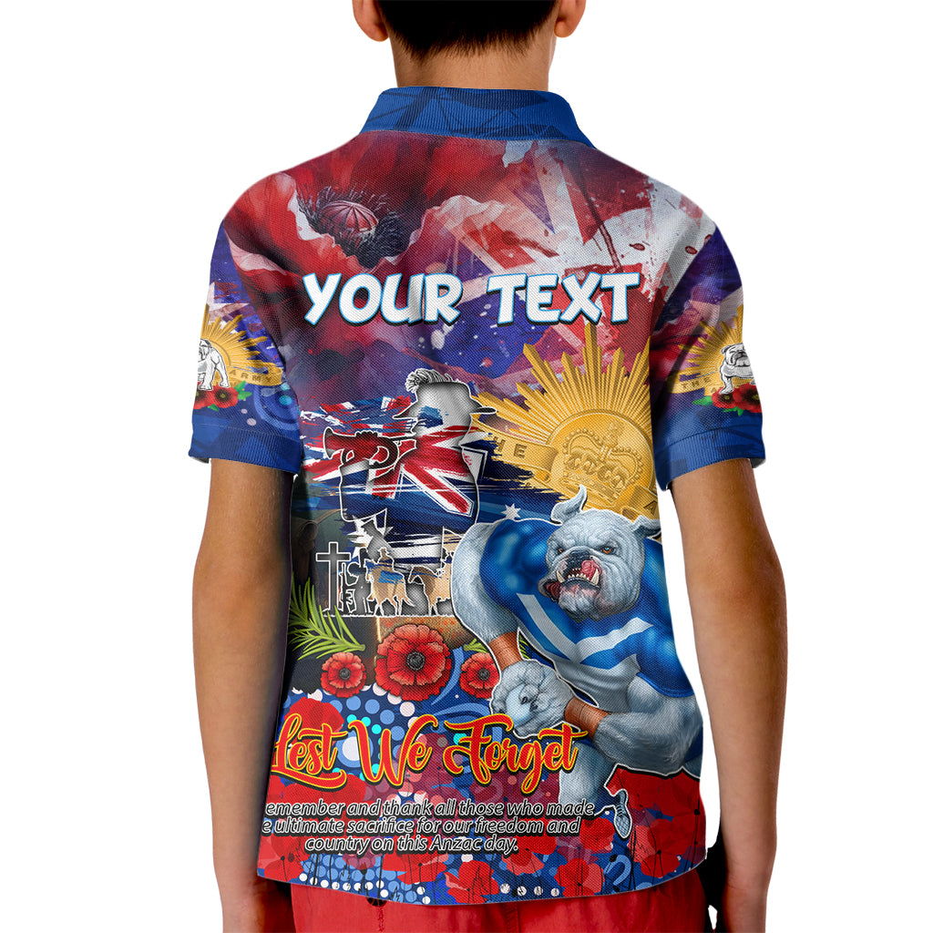 Personalised Australia Rugby Bulldogs ANZAC Kid Polo Shirt Canterbury-Bankstown Scratch Style