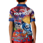Personalised Australia Rugby Bulldogs ANZAC Kid Polo Shirt Canterbury-Bankstown Scratch Style