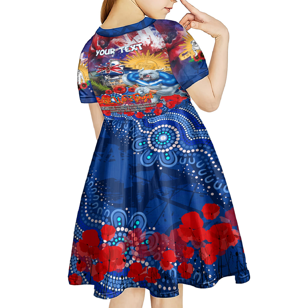 Personalised Australia Rugby Bulldogs ANZAC Kid Short Sleeve Dress Canterbury-Bankstown Scratch Style