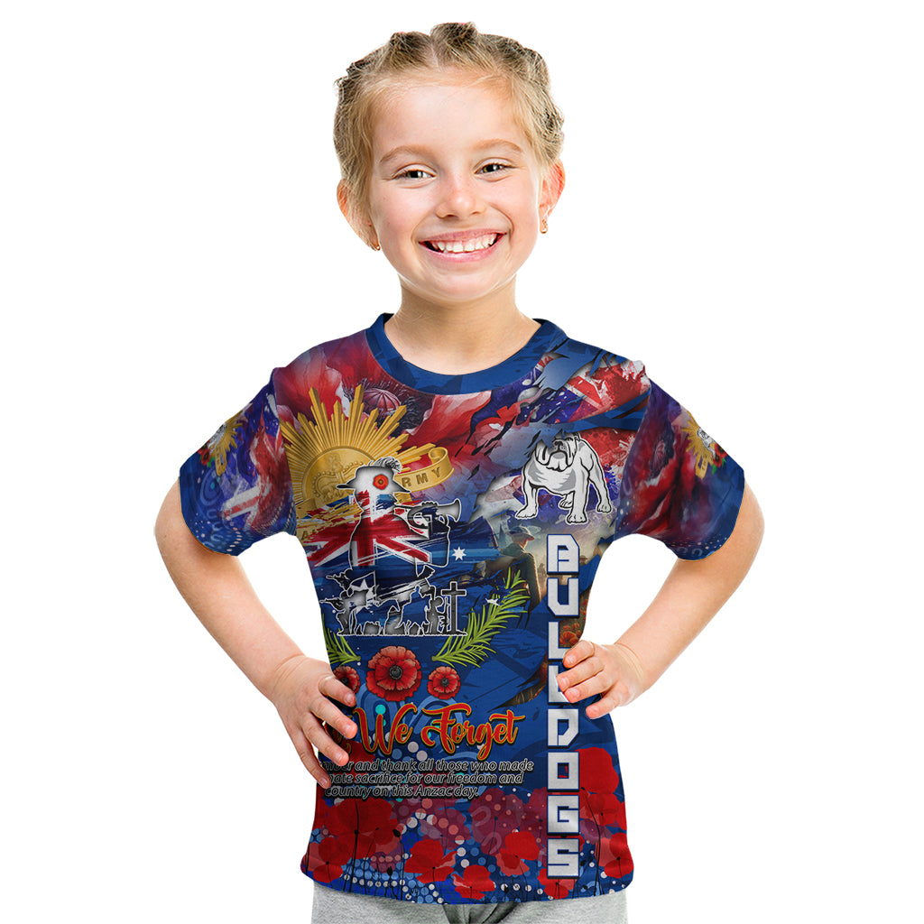 Personalised Australia Rugby Bulldogs ANZAC Kid T Shirt Canterbury-Bankstown Scratch Style