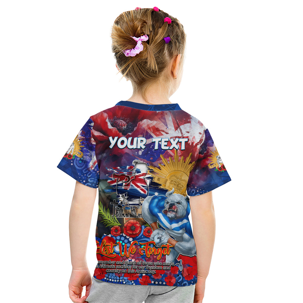 Personalised Australia Rugby Bulldogs ANZAC Kid T Shirt Canterbury-Bankstown Scratch Style