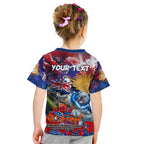 Personalised Australia Rugby Bulldogs ANZAC Kid T Shirt Canterbury-Bankstown Scratch Style