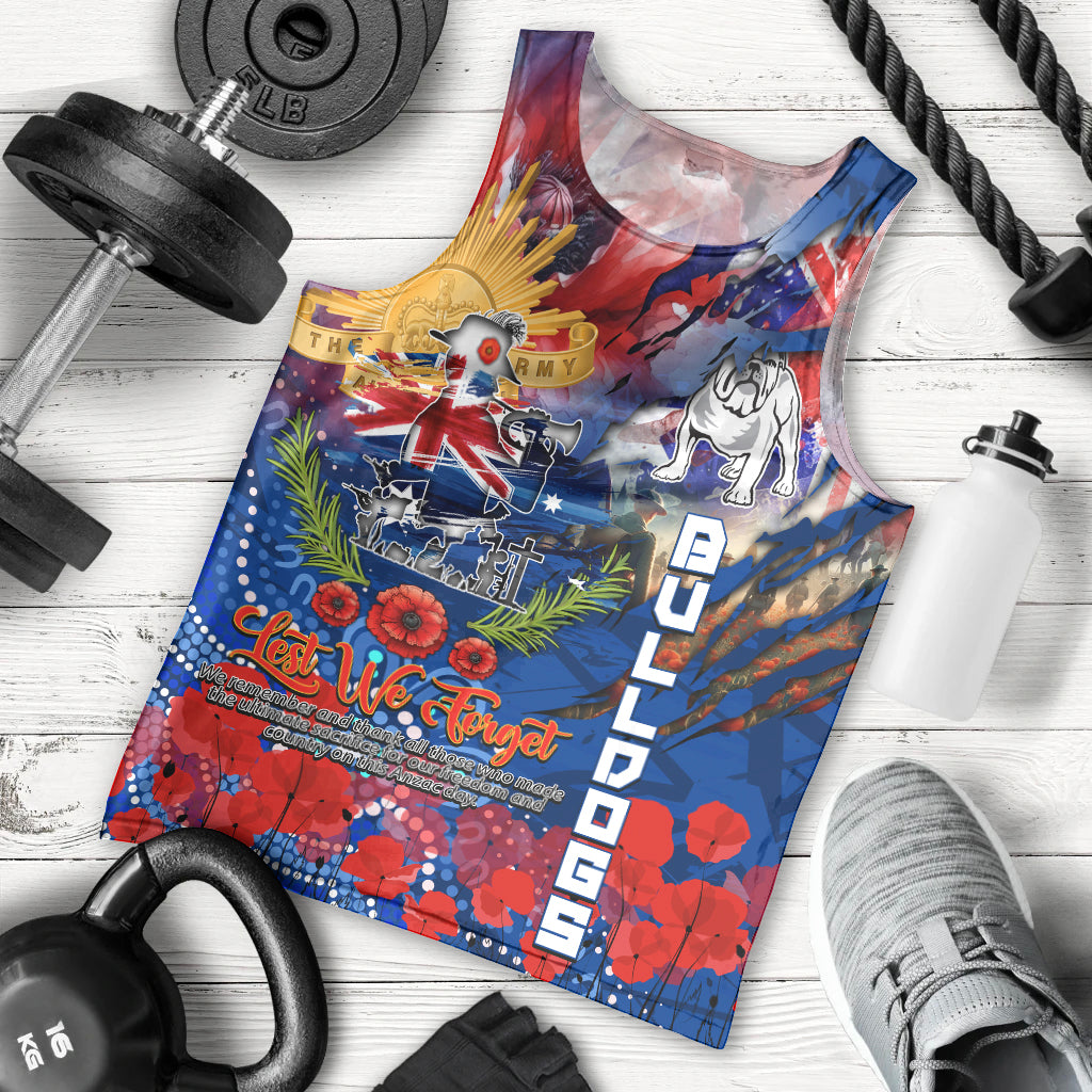 Personalised Australia Rugby Bulldogs ANZAC Men Tank Top Canterbury-Bankstown Scratch Style